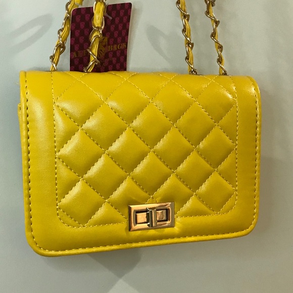 Boutique Brand Handbags - Boutique Mustard Quilted Shoulder Bag
